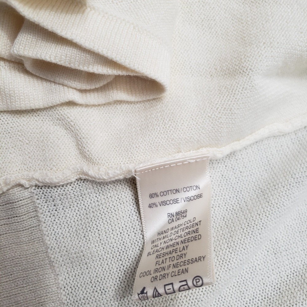 Tommy Bahama Cardigan Womens Medium Beige Open Front Long Sleeve - Picture 5 of 9